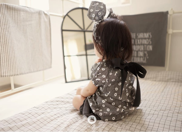 grey flower cotton baby blouse